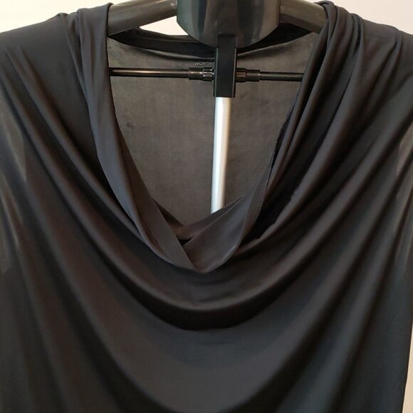 Worthington Black Draped Mock Neck Tank, Size:  XL - Picture 4 of 9